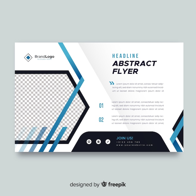 Vector gratuito plantilla de flyer de negocios con formas abstractas
