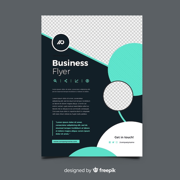 Plantilla de flyer de negocios con formas abstractas