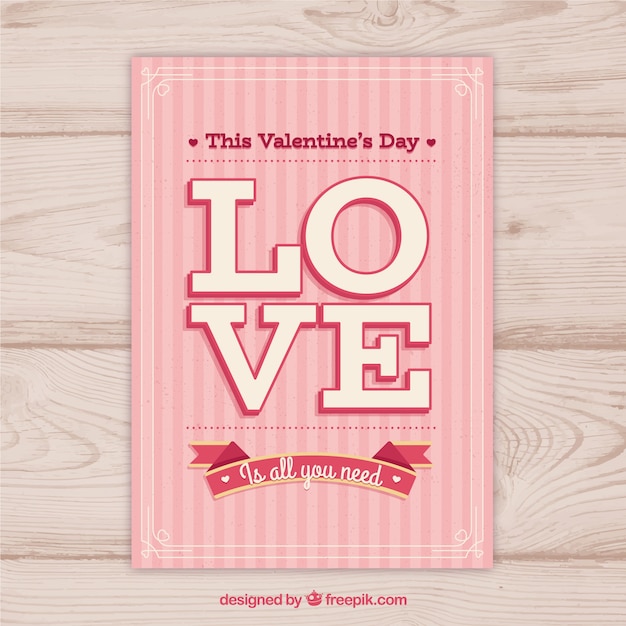 Vector gratuito plantilla de flyer de san valentin con letras que ponen love
