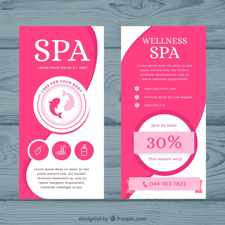 Vector gratuito plantilla de flyer de spa y relajación