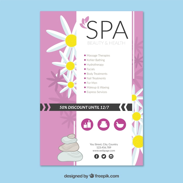 Vector gratuito plantilla de flyer de spa