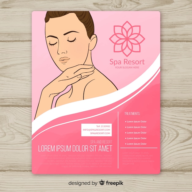 Vector gratuito plantilla de flyer de spa