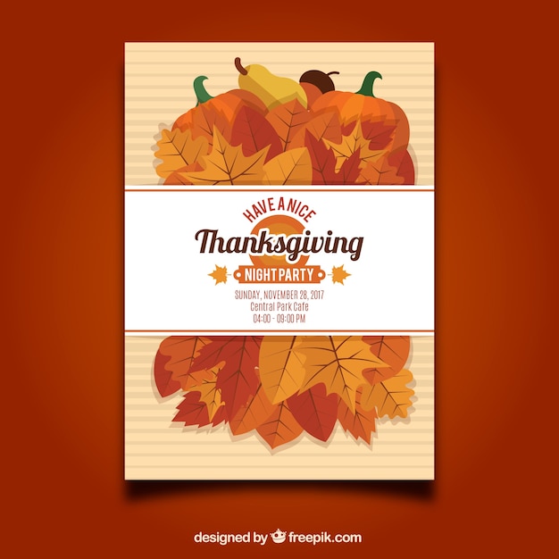 Plantilla de flyer de thanksgiving