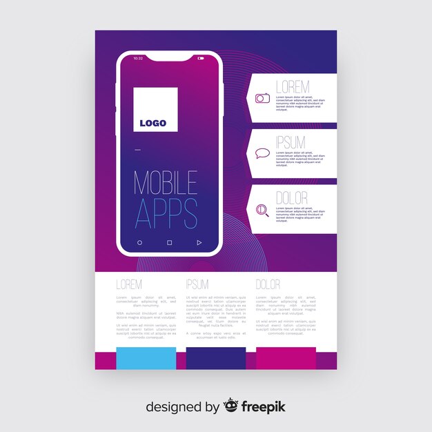 Plantilla de folleto para aplicación movil