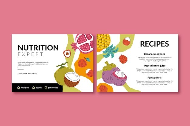 Vector gratuito plantilla de folleto de ayuda nutricionista