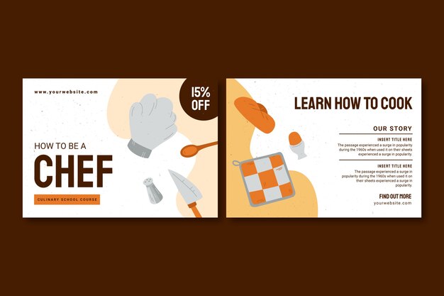 Plantilla de folleto de carrera de chef dibujada a mano