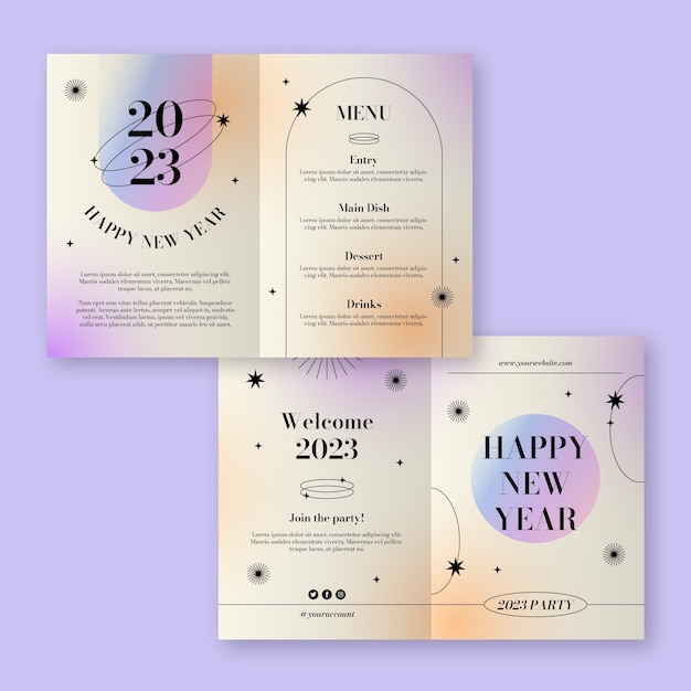 Vector gratuito plantilla de folleto de celebración de año nuevo