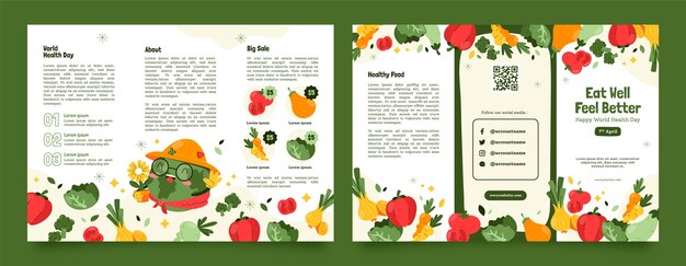 Plantilla de folleto para la celebración del día mundial de la salud