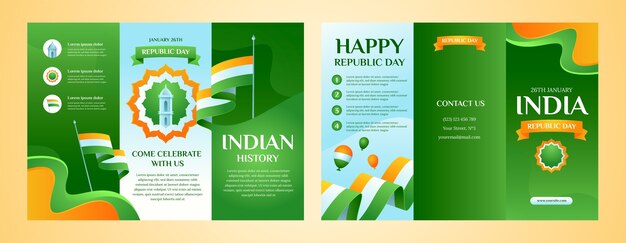 Plantilla de folleto de celebración del día de la república india