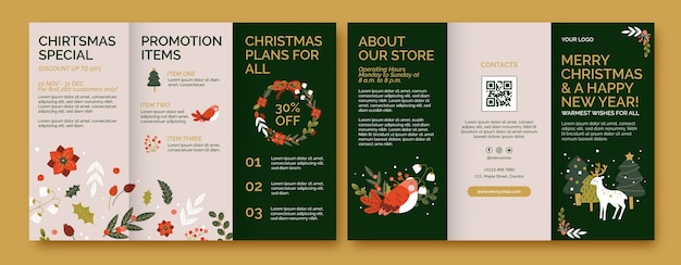 Plantilla de folleto de celebración de temporada navideña