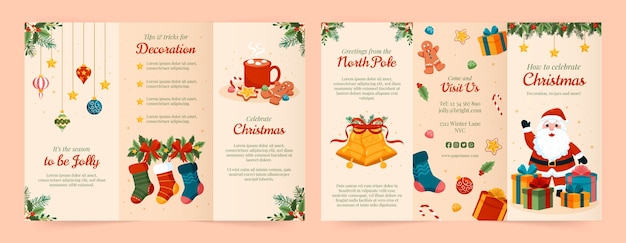 Plantilla de folleto de celebración de temporada navideña