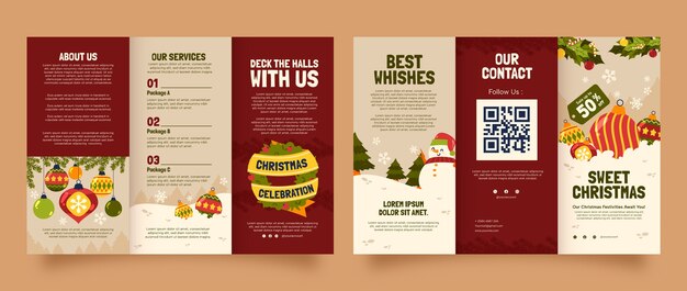 Plantilla de folleto para la celebración de la temporada navideña.