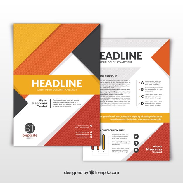 Plantilla de folleto comercial abstracto