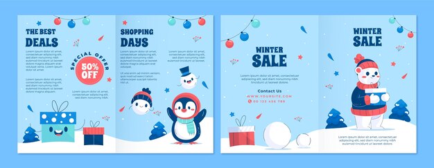 Plantilla de folleto comercial de venta de temporada de invierno