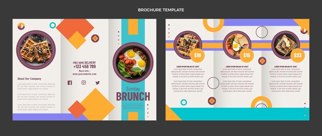 Plantilla de folleto de comida plana