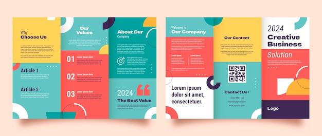 Plantilla de folleto corporativo de diseño plano
