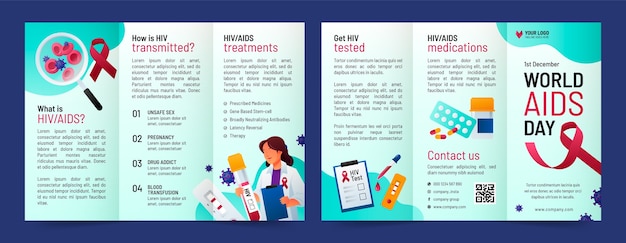 Plantilla de folleto del día mundial del sida