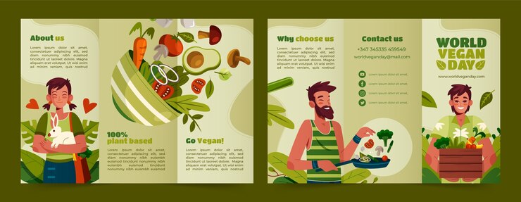 Vector gratuito plantilla de folleto del día mundial vegano