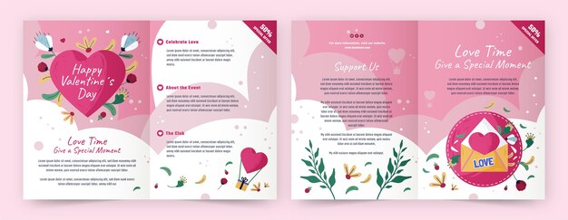 Vector gratuito plantilla de folleto para el día de san valentín