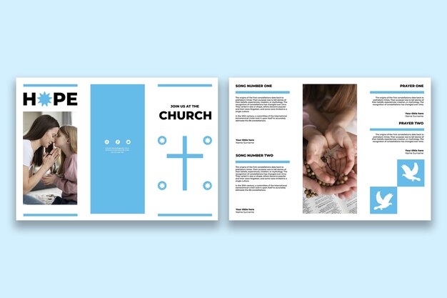 Plantilla de folleto con diseño plano