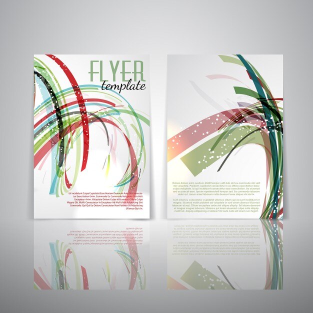 Plantilla de folleto de doble cara con diseño abstracto