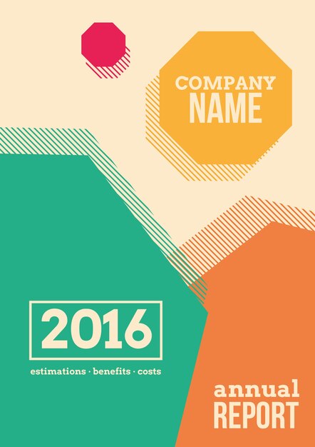 Plantilla de folleto empresarial con formas geométricas de colores