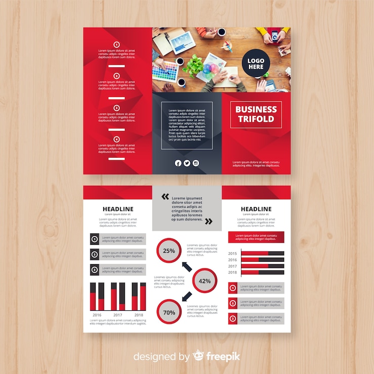 Vector gratuito plantilla de folleto empresarial triplete