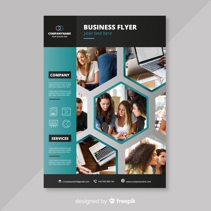 Vector gratuito plantilla de folleto para empresas