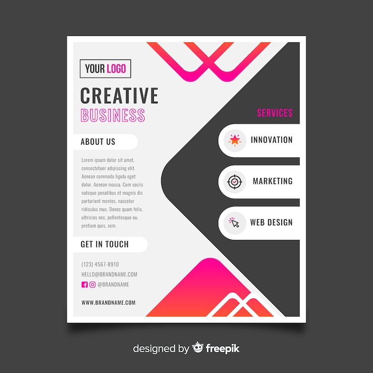 Vector gratuito plantilla de folleto para empresas