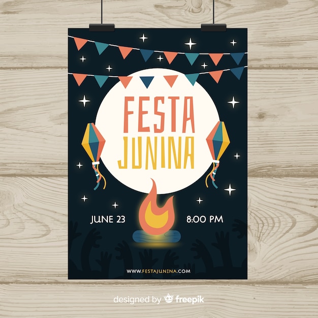 Plantilla de folleto de fiesta junina