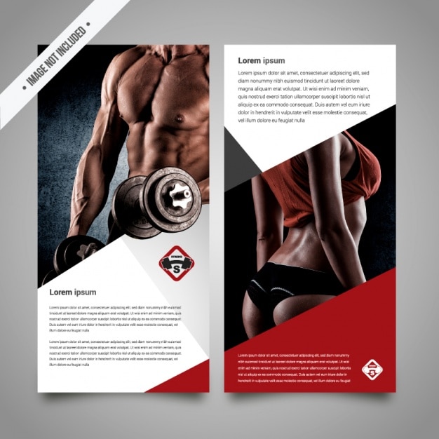 Vector gratuito plantilla de folleto de fitness