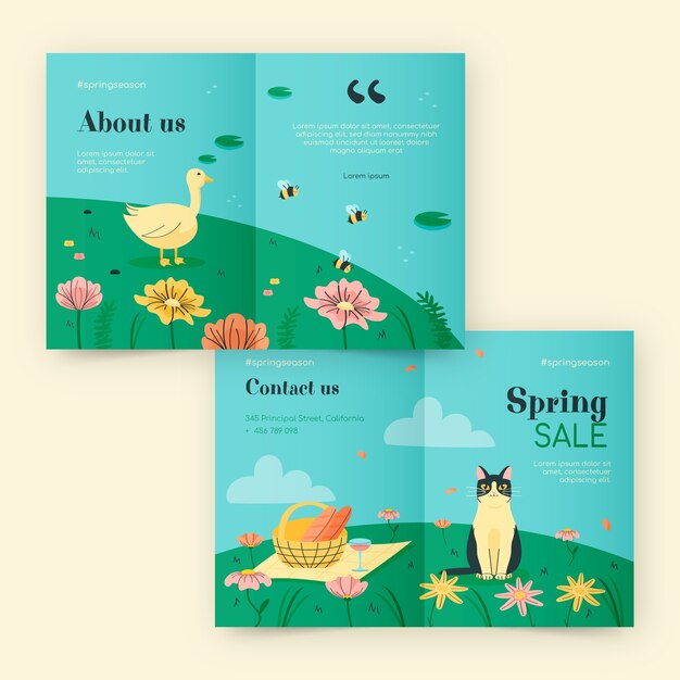 Plantilla de folleto floral de celebración de primavera
