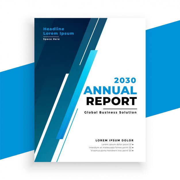 Plantilla de folleto de informe anual de negocios azul moderno