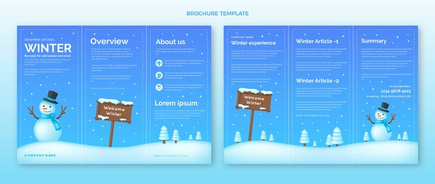 Plantilla de folleto de invierno degradado