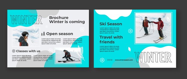 Plantilla de folleto de invierno plano