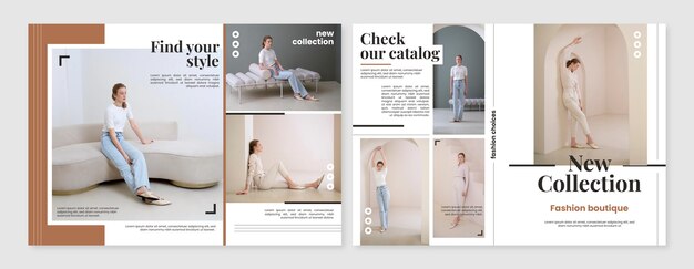 Plantilla de folleto de moda y estilo plano