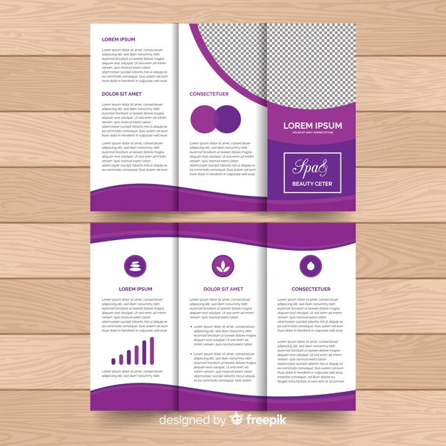 Plantilla de folleto moderno con elementos infográficos