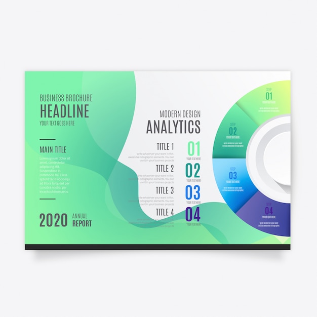 Plantilla de folleto moderno con infografía