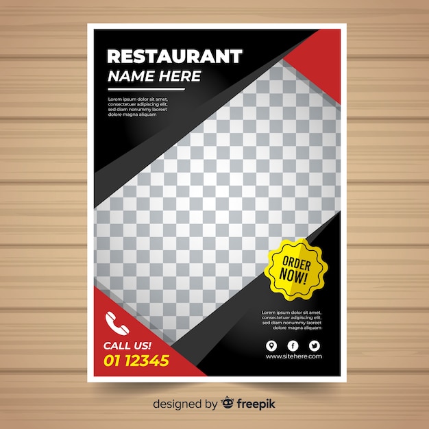 Vector gratuito plantilla de folleto moderno de restaurante