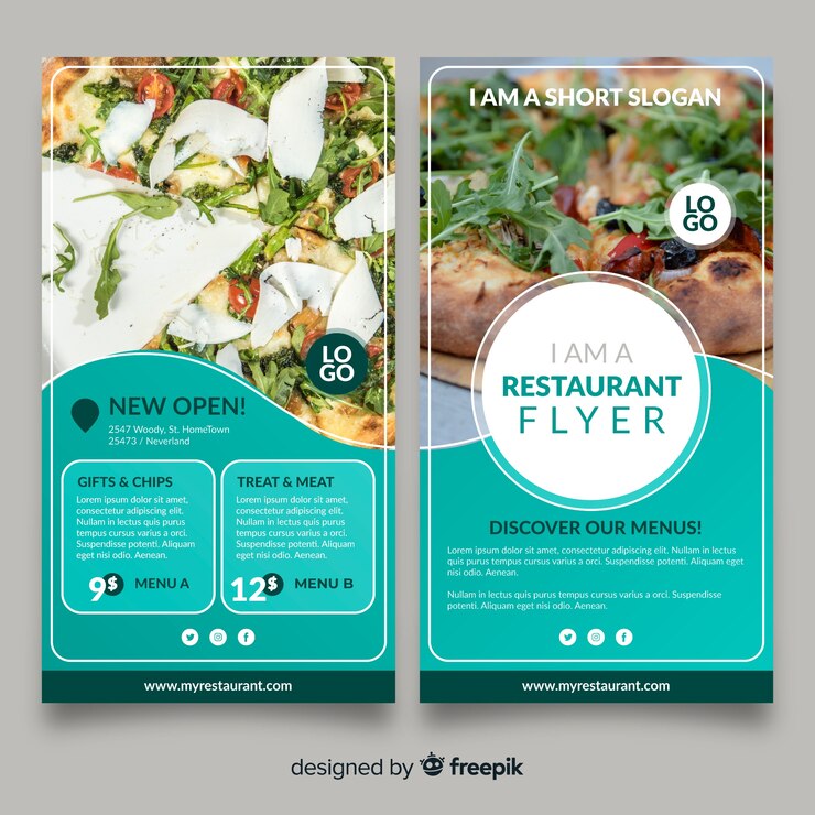 Vector gratuito plantilla de folleto moderno de restaurante