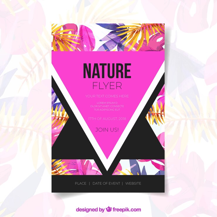 Vector gratuito plantilla de folleto de naturaleza en acuarela