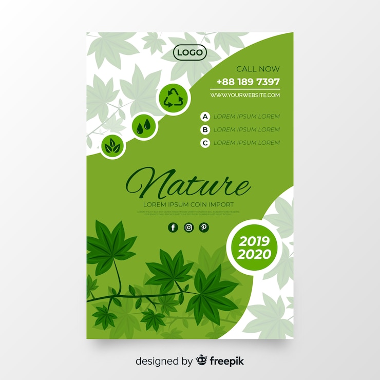 Vector gratuito plantilla de folleto de naturaleza