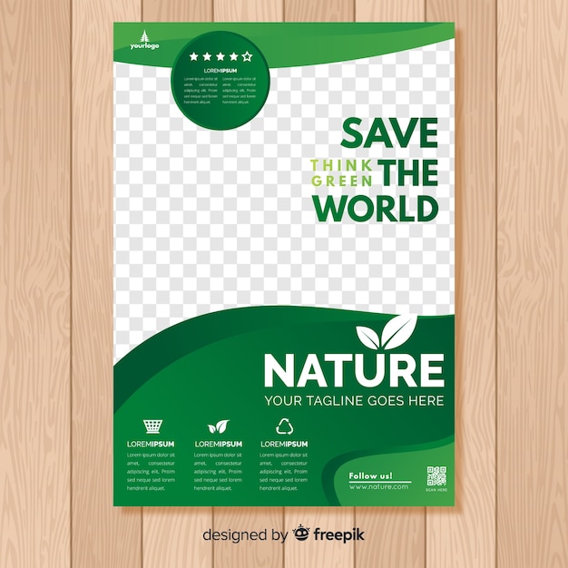 Vector gratuito plantilla de folleto de naturaleza
