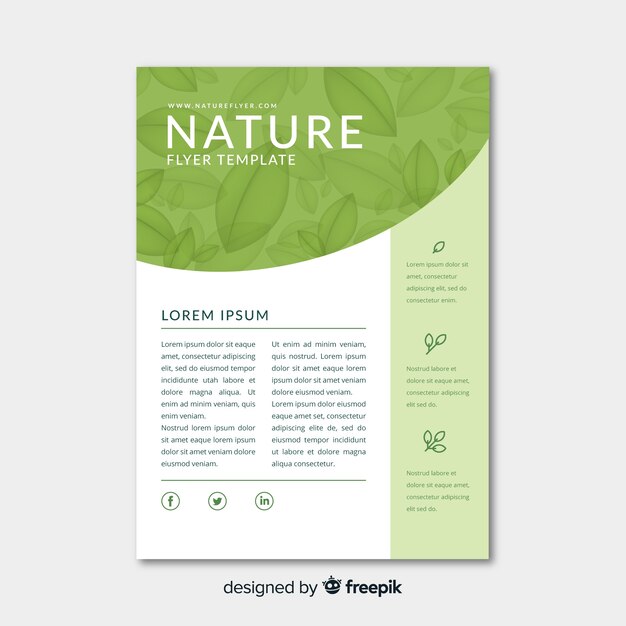 Vector gratuito plantilla de folleto de naturaleza