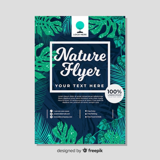 Vector gratuito plantilla de folleto de naturaleza