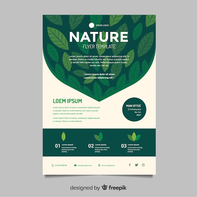 Vector gratuito plantilla de folleto de naturaleza