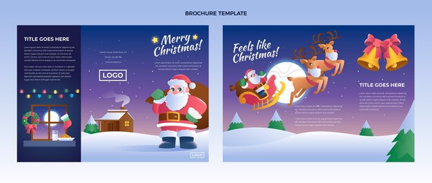 Plantilla de folleto de navidad degradado