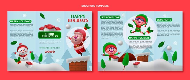 Plantilla de folleto de navidad degradado