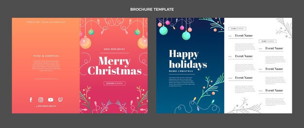 Plantilla de folleto de navidad degradado