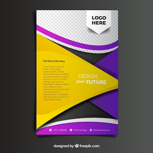 Vector gratuito plantilla de folleto de negocios con estilo abstracto